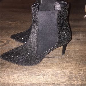 Black glitter Zara ankle boots